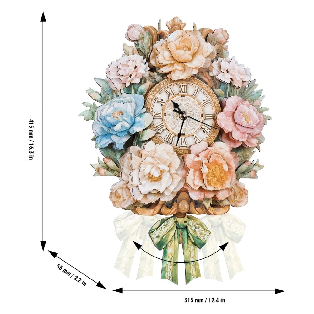 Ugeargeek Wooden Puzzle Wall Clock Series - Bouquet