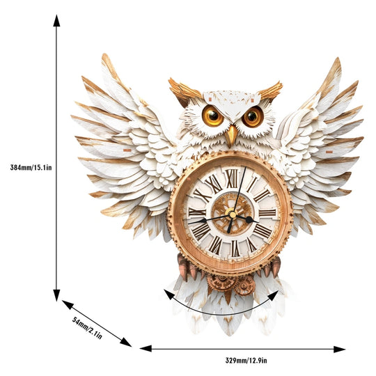 Ugeargeek Wooden Puzzle Wall Clock Series - Snowy Owl