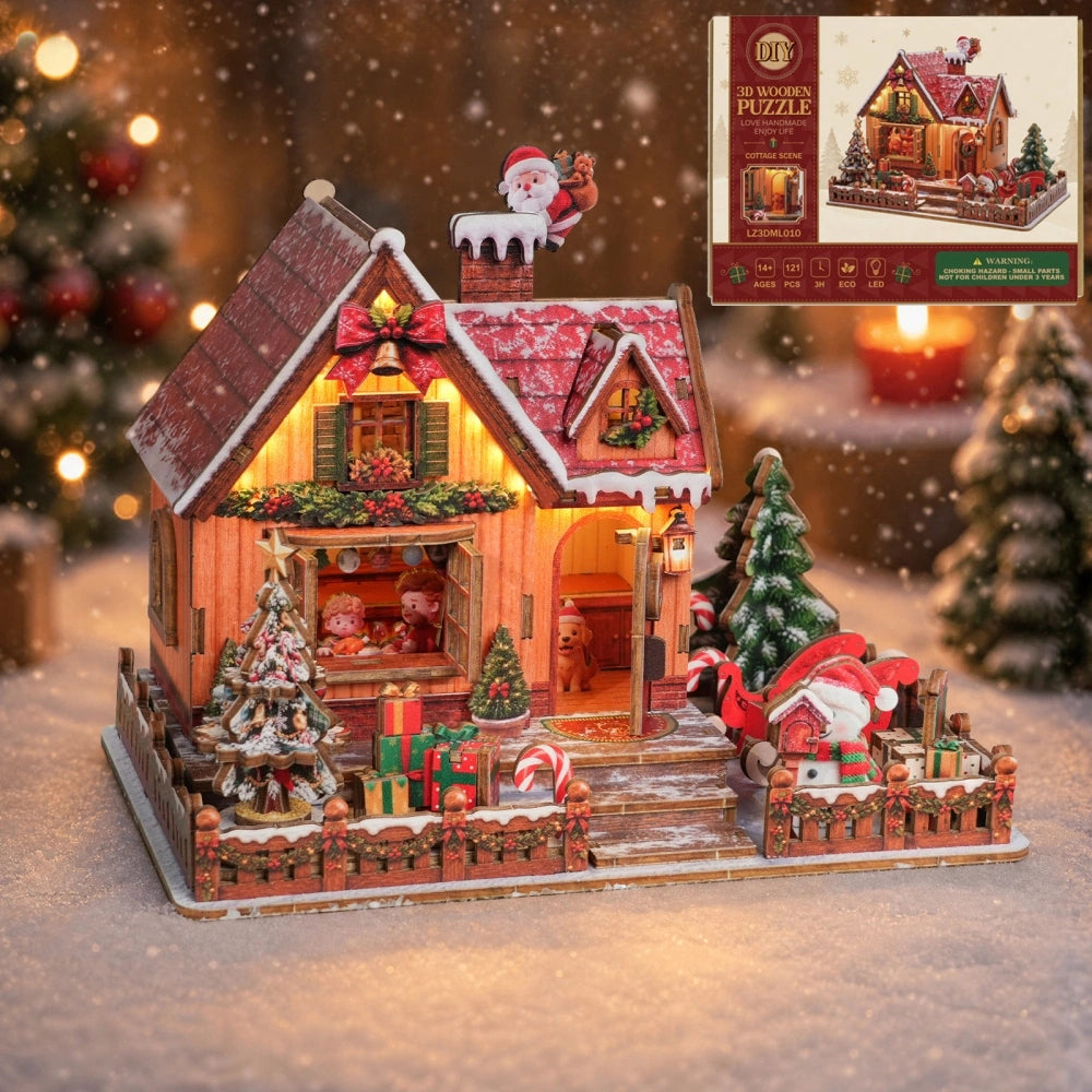 Ugeargeek Christmas Gingerbread Cabin 3D Wooden Puzzle