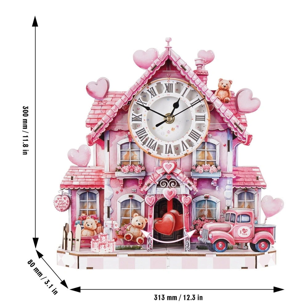 Ugeargeek Wooden Puzzle Wall Clock Series - Romantic Cottage