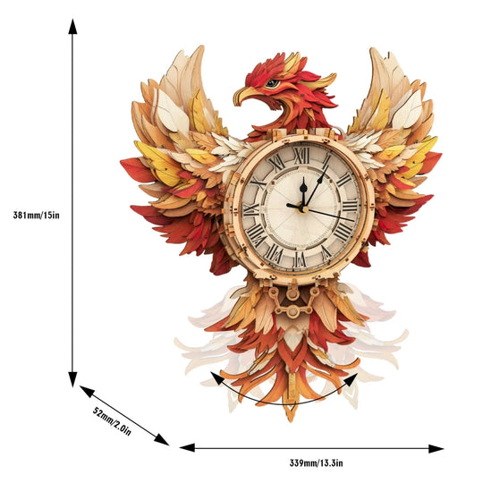 Ugeargeek Wooden Puzzle Wall Clock Series - Phoenix
