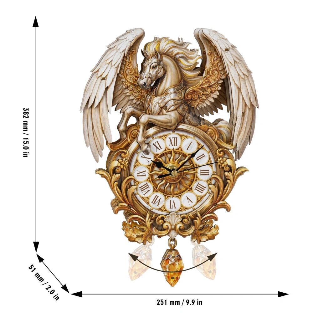 Ugeargeek Wooden Puzzle Wall Clock Series - Pegasus