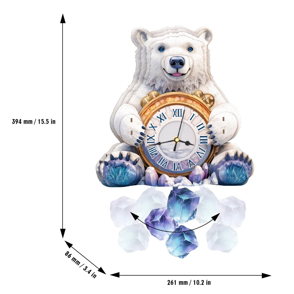 Ugeargeek Wooden Puzzle Wall Clock Series - Polar Bear