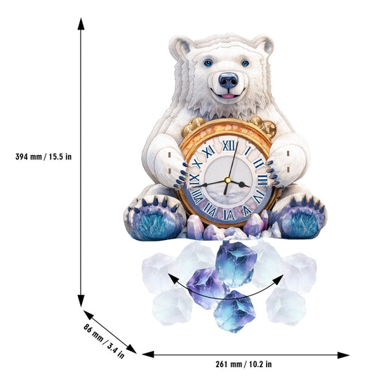 Ugeargeek Wooden Puzzle Wall Clock Series - Polar Bear