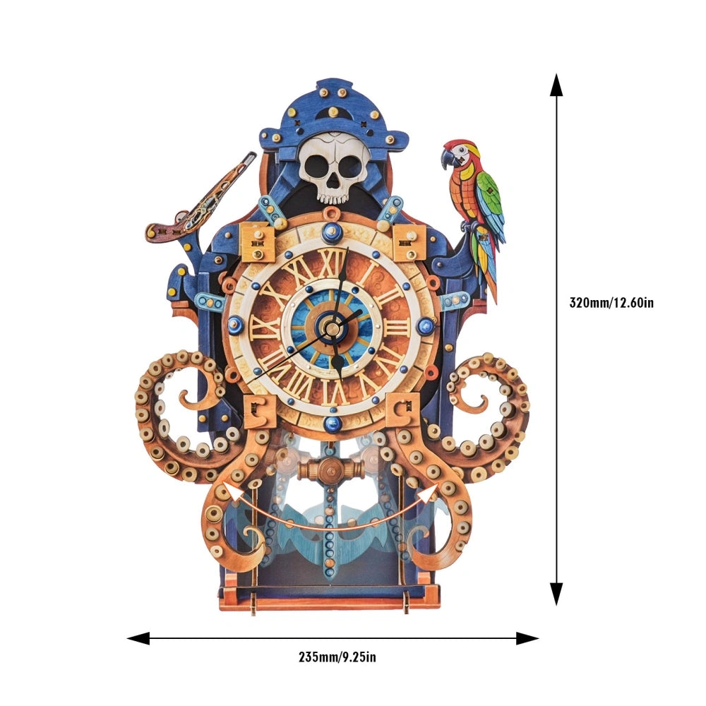 Ugeargeek Wooden Puzzle Wall Clock Series - Kraken