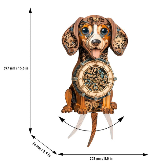 Ugeargeek Wooden Puzzle Wall Clock Series - Dachshund