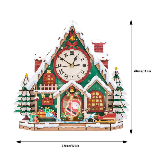 Ugeargeek Wooden Puzzle Wall Clock Series - Christmas Igloo