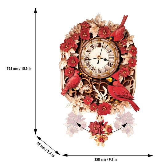 Ugeargeek Wooden Puzzle Wall Clock Series - Cardinal