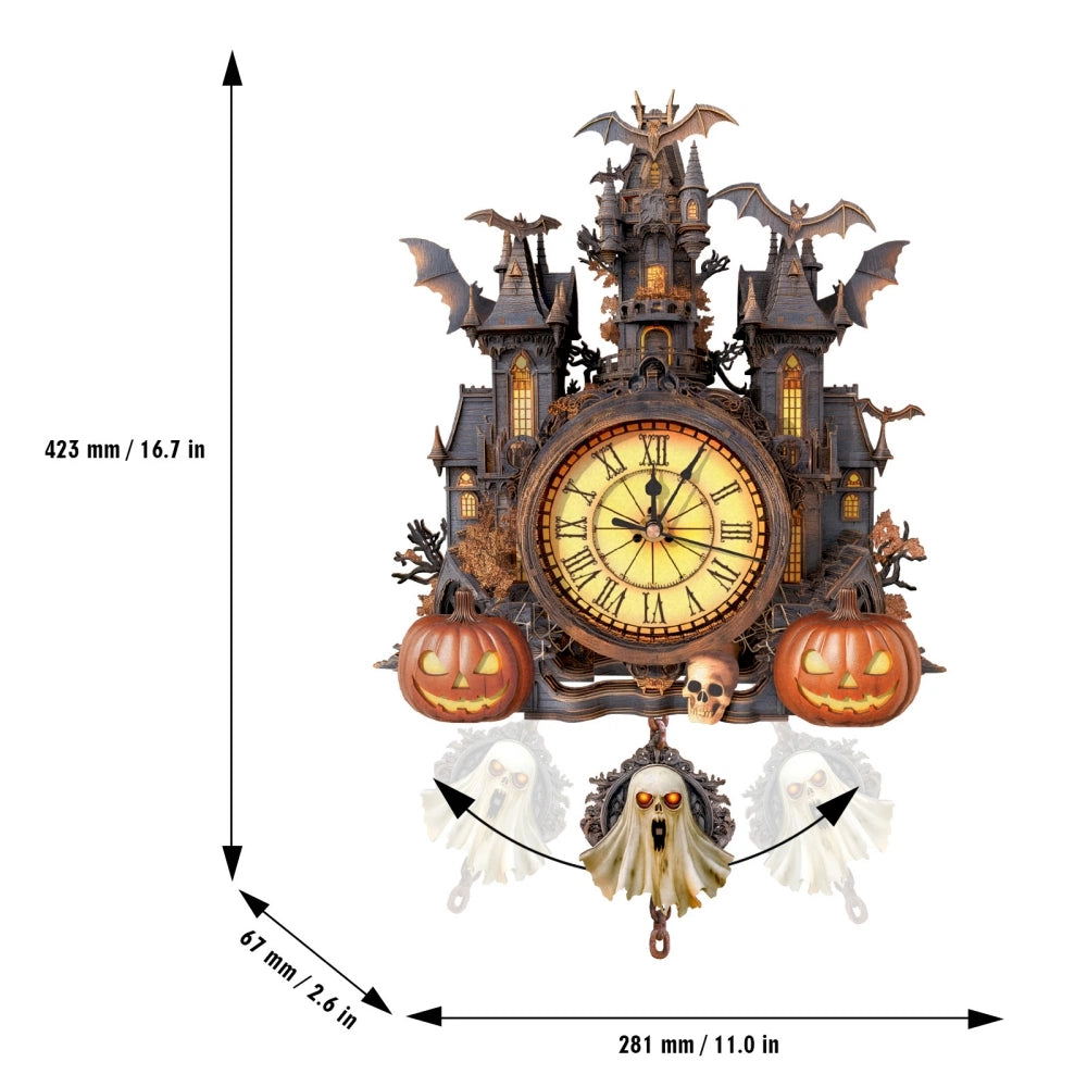 Ugeargeek Wooden Halloween Cottage Wall Clock Puzzle