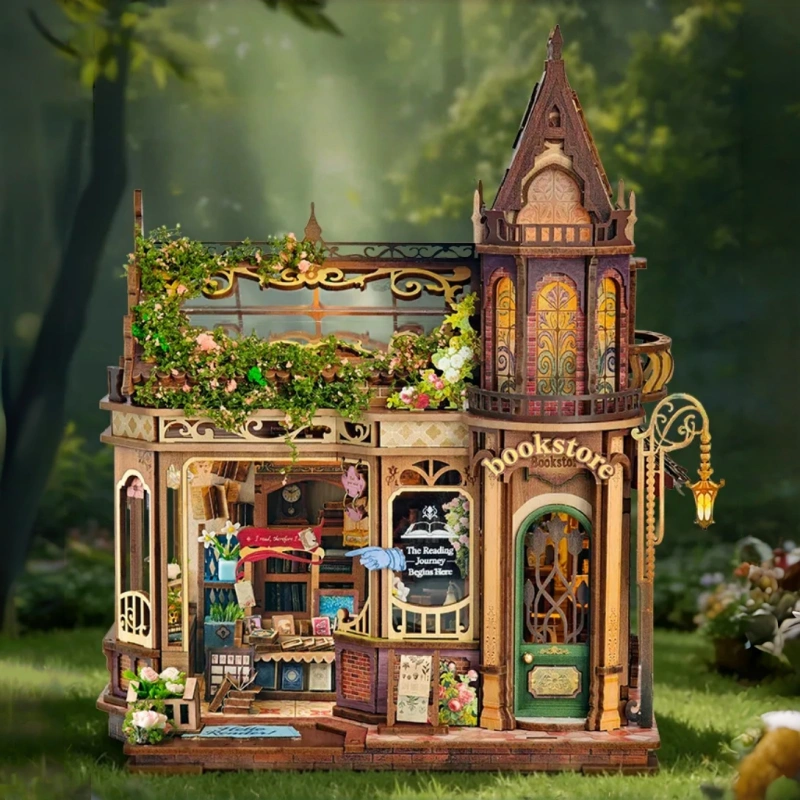Ugeargeek Falling Blossom Pavilion DIY Book Nook Miniature Kit