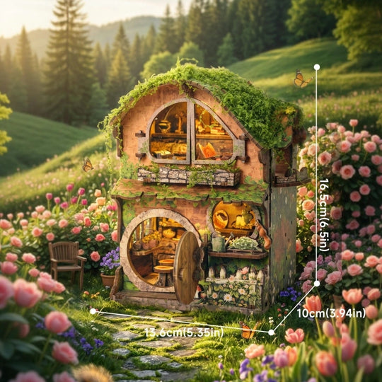 Ugeargeek Moss Cottage 3D Wooden Book Nook Kit