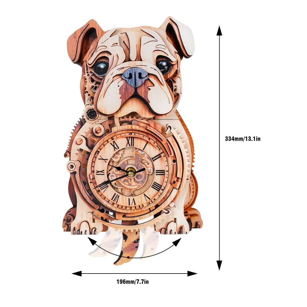 Ugeargeek Wooden Puzzle Wall Clock Series - Bulldog