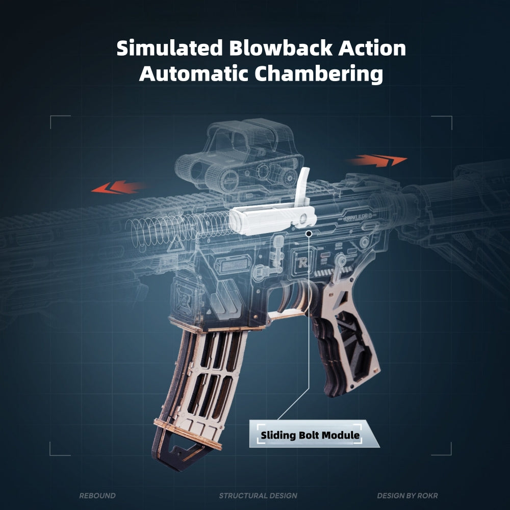 M416 Mechanical Assault Rifle 3D Wooden Puzzle