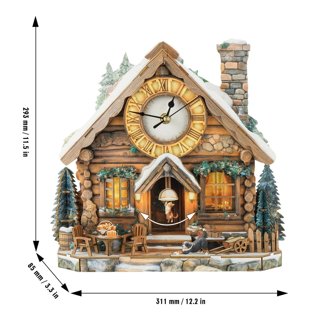 Ugeargeek Wooden Puzzle Wall Clock Series - Swiss Chalet