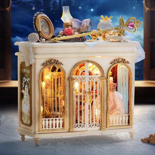 Moonlit Dreamy Mirror DIY Wooden Miniature Book Nook Kit