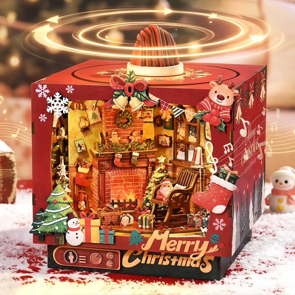 Ugeargeek DIY Christmas Wooden 3D Puzzle Music Box