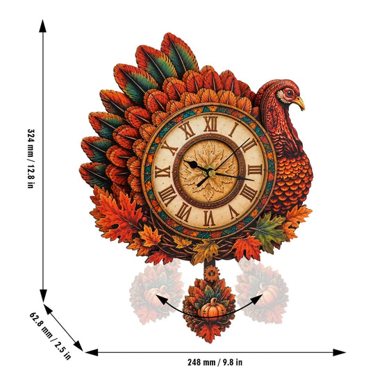 Ugeargeek Wooden Puzzle Wall Clock Series - Thanksgiving Turkey