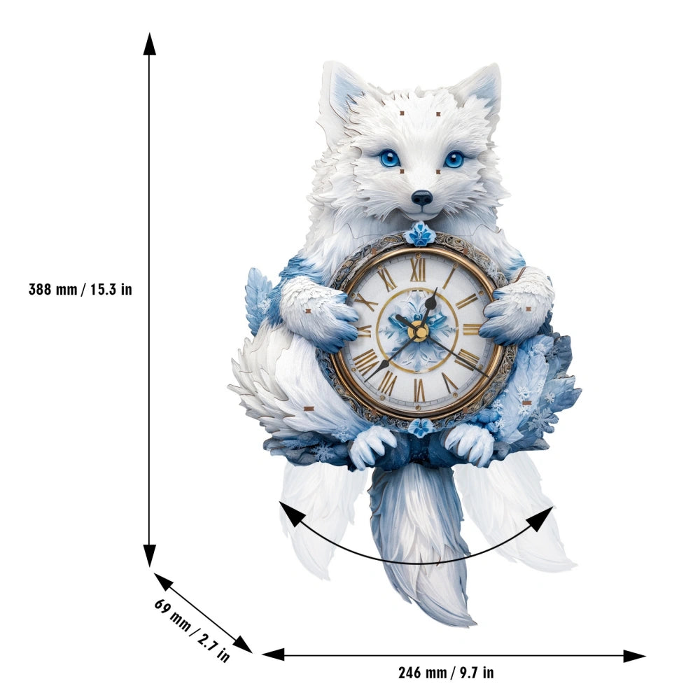 Ugeargeek Wooden Puzzle Wall Clock Series - Arctic Fox