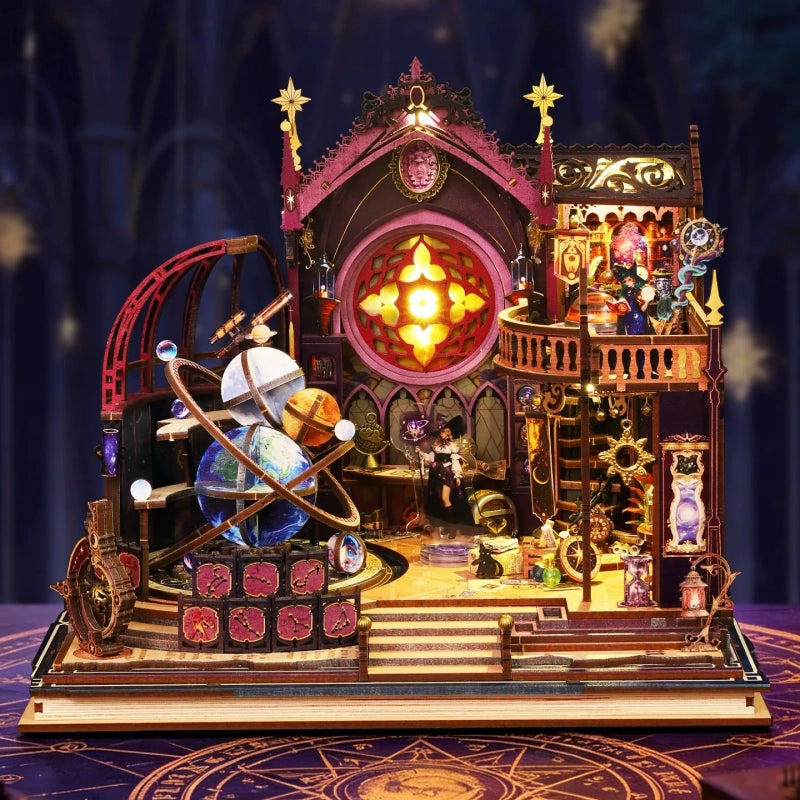 Wizard's Observatory Celestial Journey 3D Wooden Book Nook Kit
