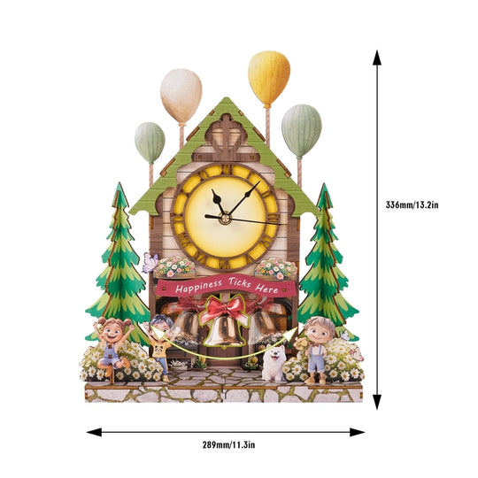 Ugeargeek Wooden Puzzle Wall Clock Series - Balloon Cottage