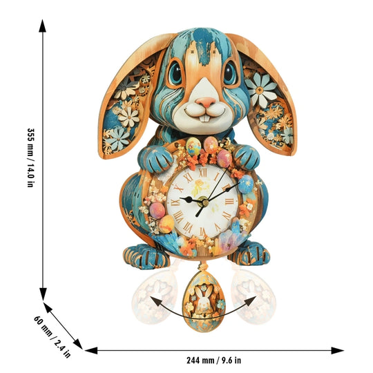 Ugeargeek Wooden Puzzle Wall Clock Series - Easter Bunny