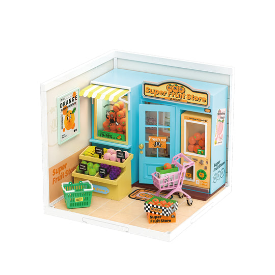 Super Creator Super Fruit Store Plastic DIY Miniature House Kit DW003 Rolife