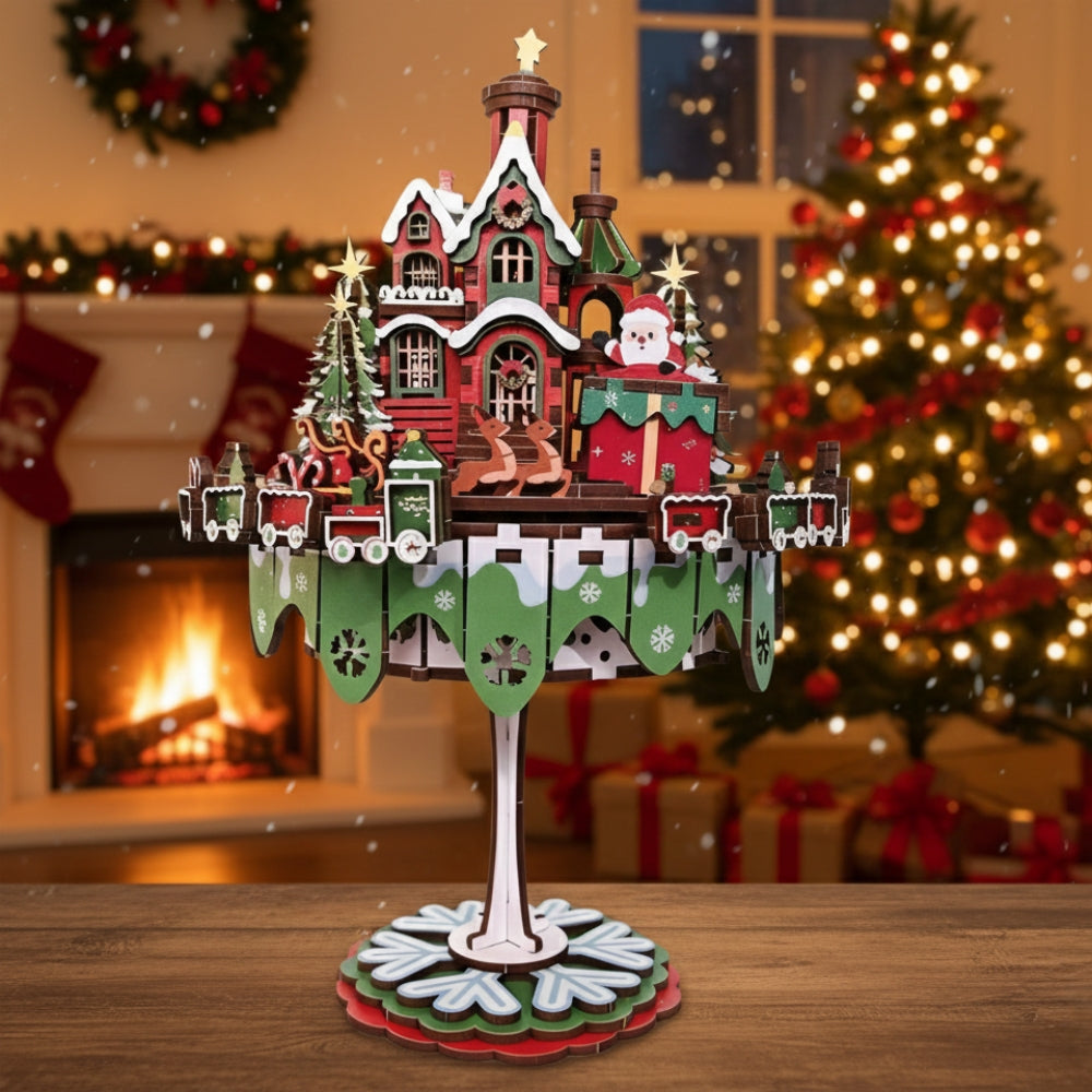 クリスマス Christmas Ugeargeek Floating Christmas Castle 3D Wooden Holiday Village Puzzle K