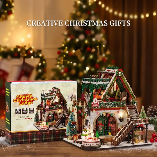 Miniature Christmas Mansion Sweet Lodge DIY Wooden House Kit