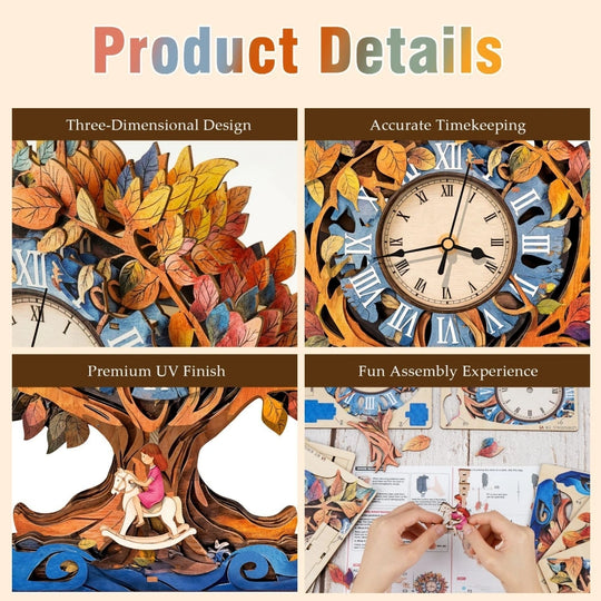 Ugeargeek Wooden Puzzle Wall Clock Series - Tree of Life