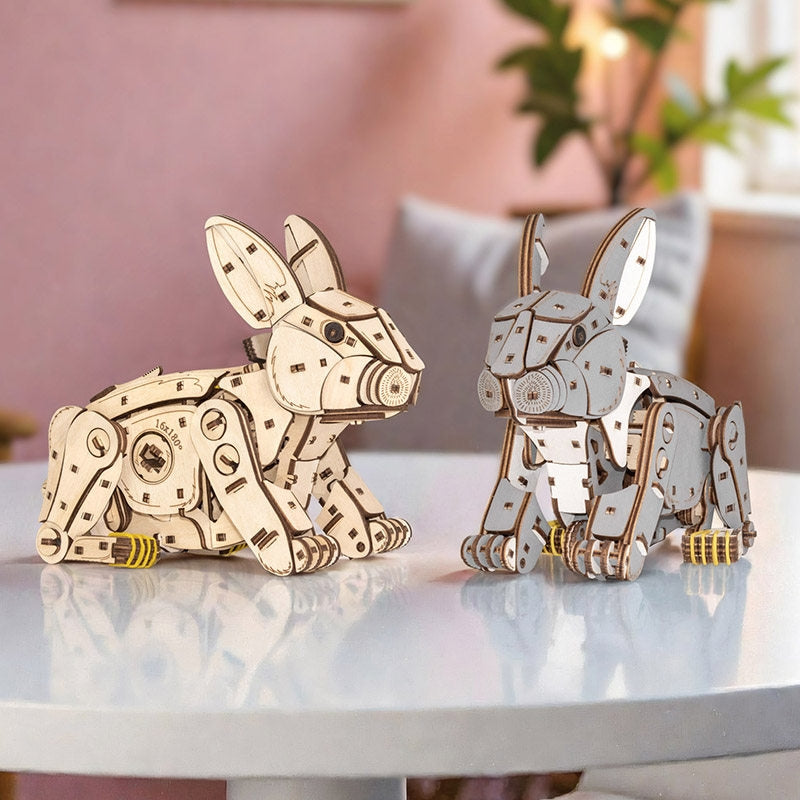 Ugeargeek Mechanical Pet Rabbit 3D Wooden Puzzle