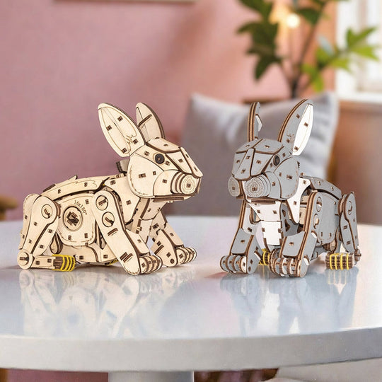Ugeargeek Mechanical Pet Rabbit 3D Wooden Puzzle