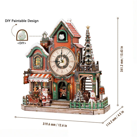 Ugeargeek Joyful Christmas 3D Wooden Cuckoo Clock Puzzle