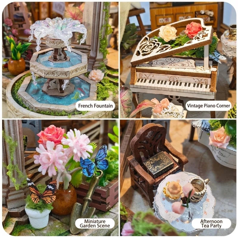 Ugeargeek Rose Gazebo Miniature Garden Kit