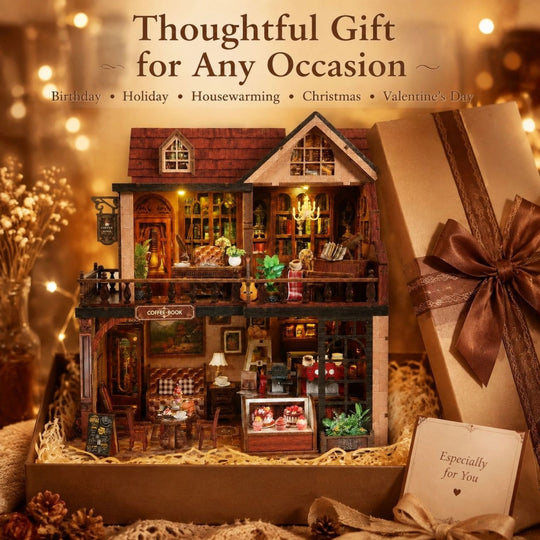 Ugeargeek Nolen Book Café DIY Wooden Miniature House Kit
