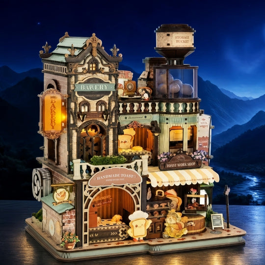 Ugeargeek Retro European-style Bakery Miniature Assembly Model