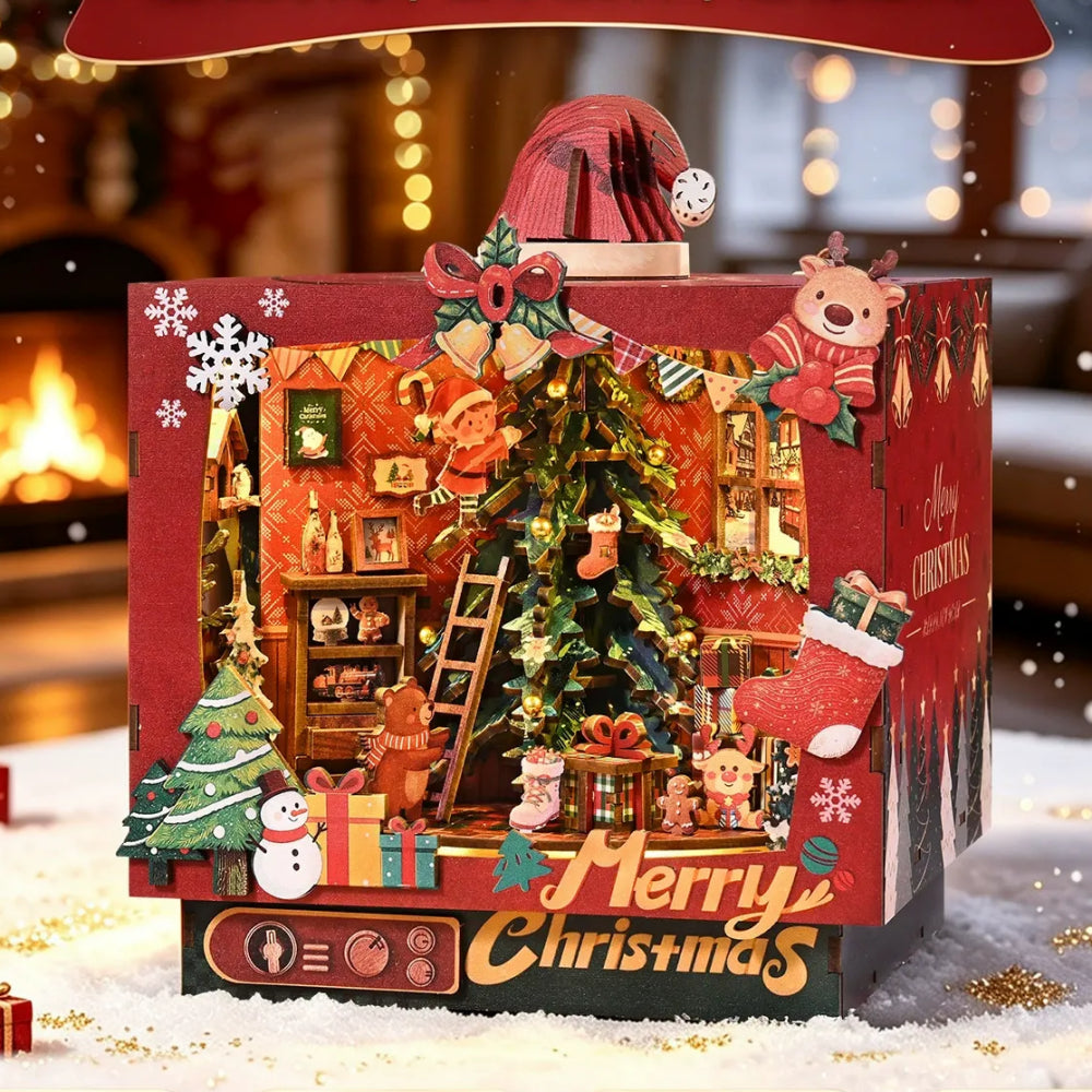 Ugeargeek DIY Christmas Wooden 3D Puzzle Music Box
