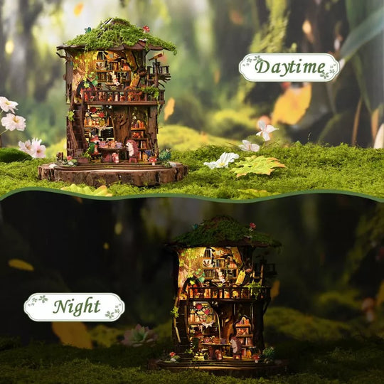Magic Treehouse Library DIY Wooden Miniature Book Nook Kit