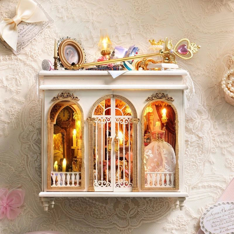 Moonlit Dreamy Mirror DIY Wooden Miniature Book Nook Kit