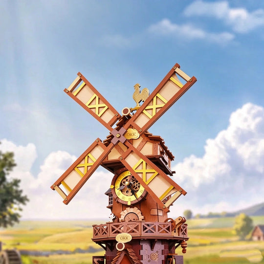 Windmill Cottage Clock Mechanical Model