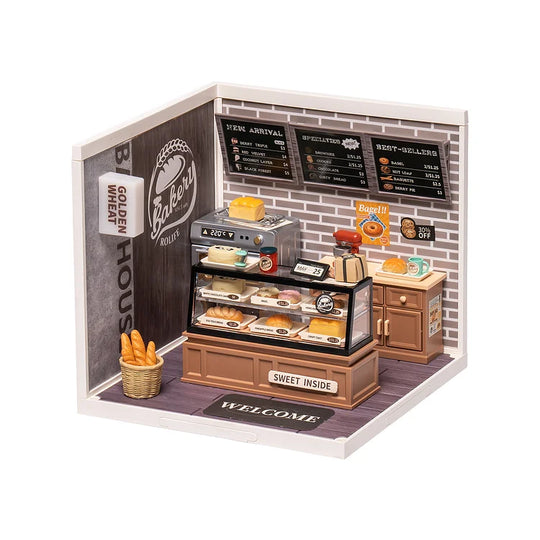 Super Creator Golden Wheat Bakery Plastic DIY Miniature House Kit DW005 Rolife