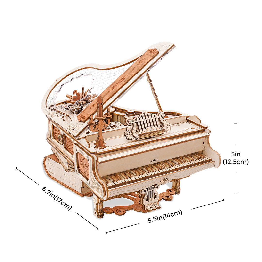 Magic Piano Mechanical Music Box 3D Wooden Puzzle AMK81 Rokr