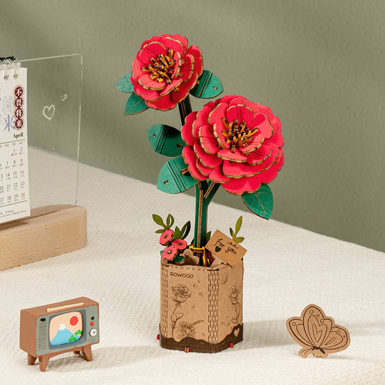 DIY Wooden Flower Bouquet 3D Wooden Puzzle Rokr