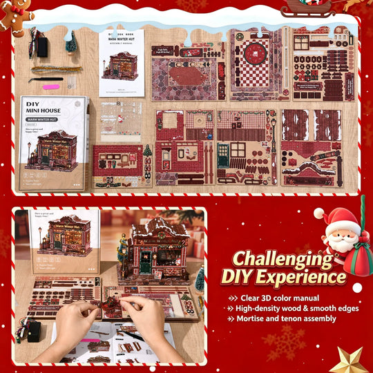 Ugeargeek Warm Winter Hut DIY 3D Miniature House