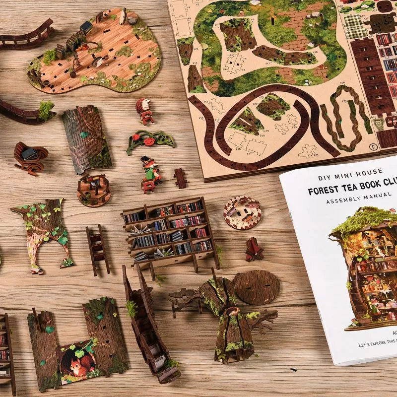 Magic Treehouse Library DIY Wooden Miniature Book Nook Kit
