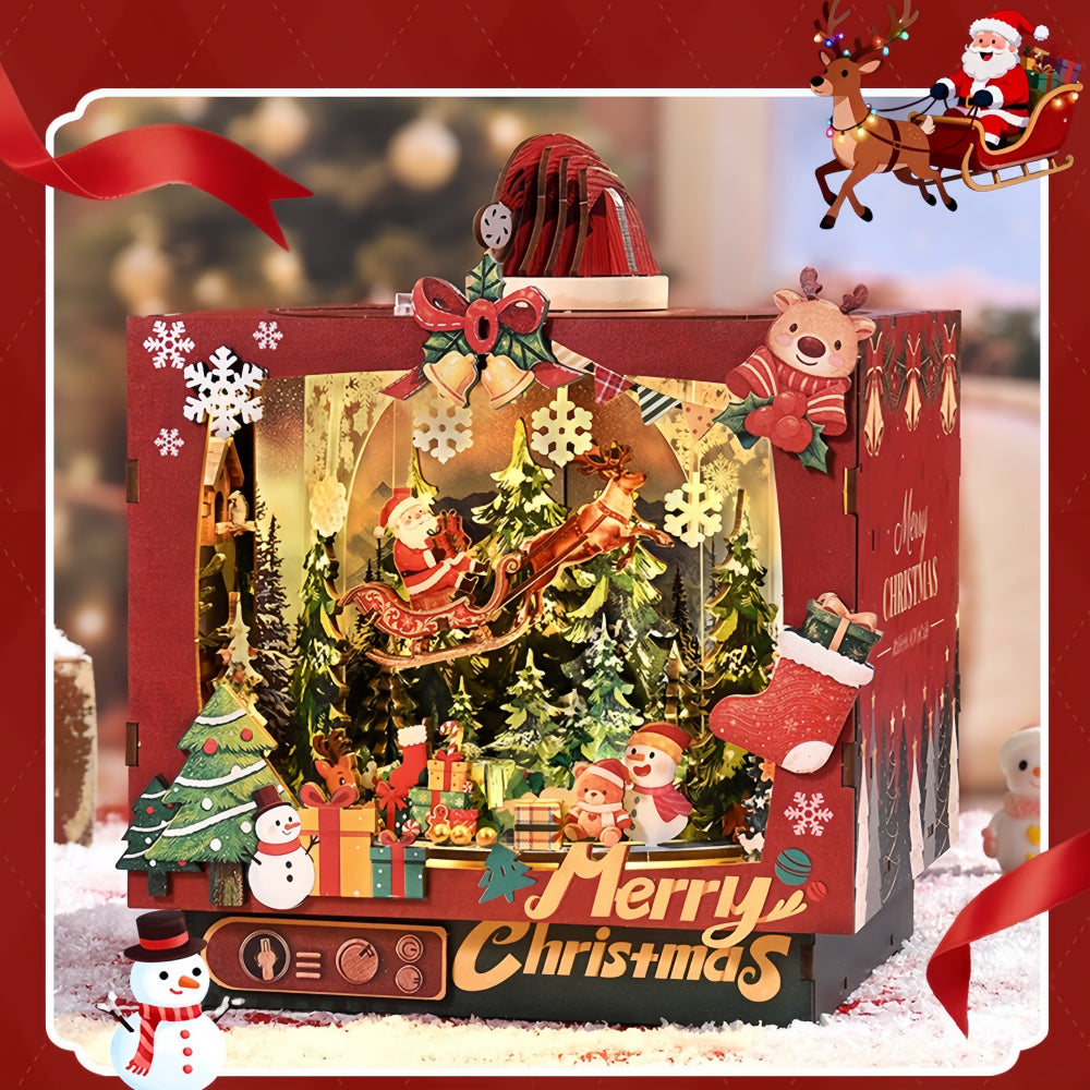 Ugeargeek DIY Christmas Wooden 3D Puzzle Music Box