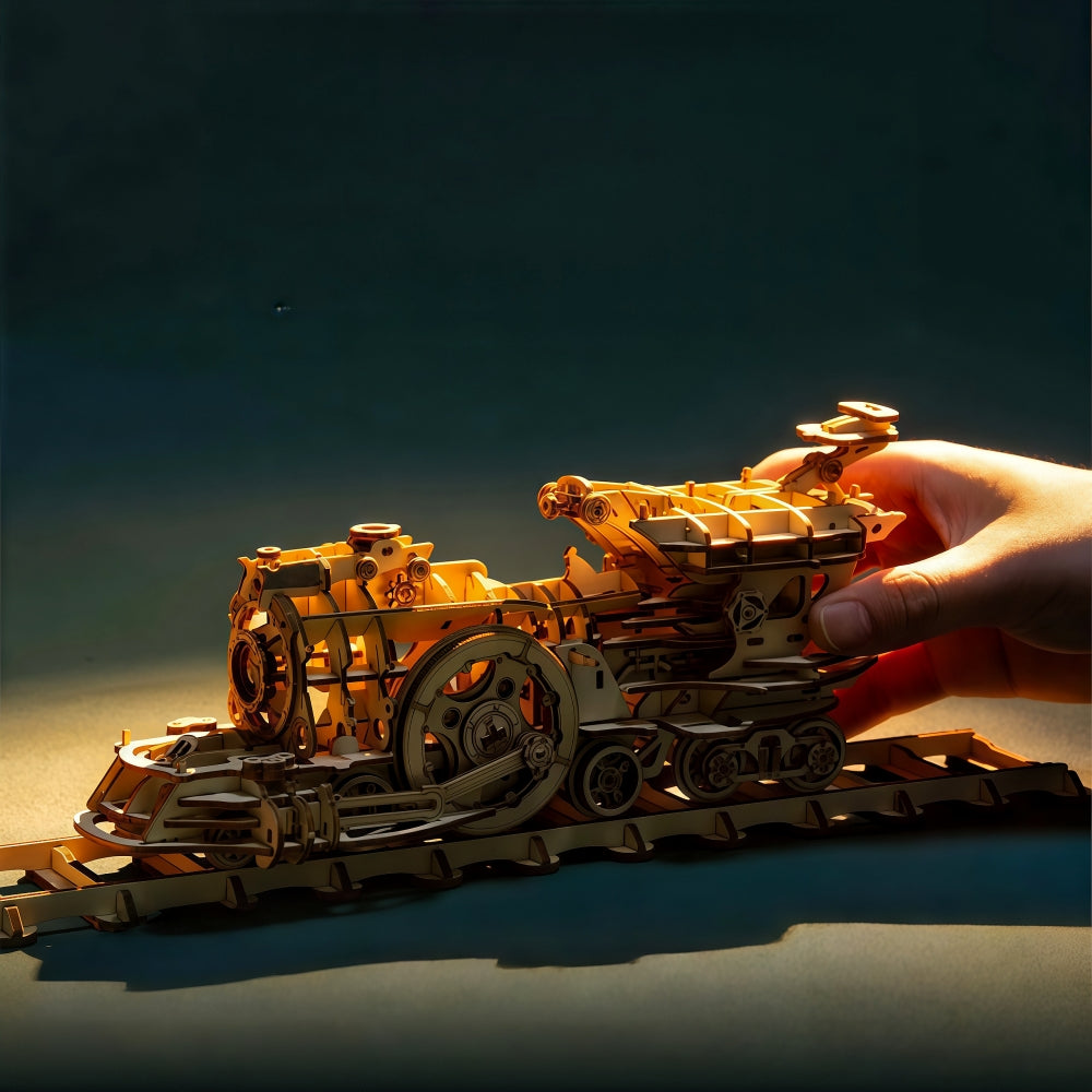 Ugeargeek Fantasy Steampunk Train Micro-carved Wooden Assembly