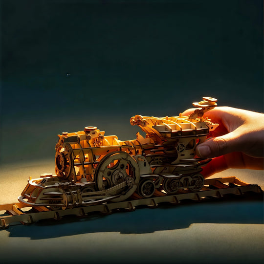 Ugeargeek Fantasy Steampunk Train Micro-carved Wooden Assembly