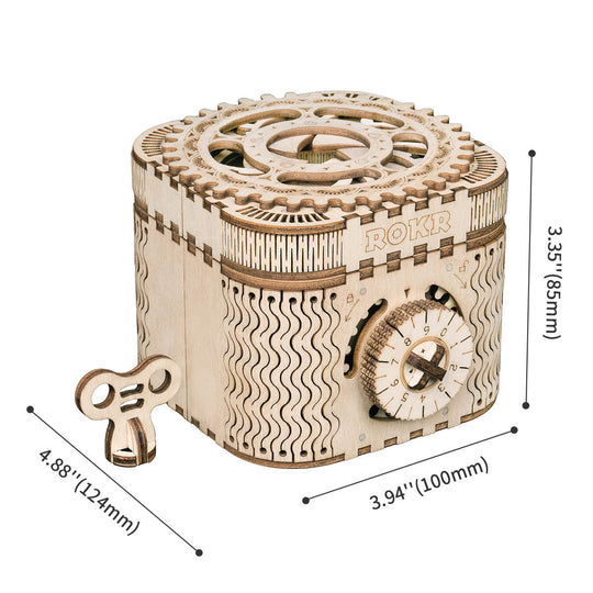 Treasure Box Mechanical Gears 3D Wooden Puzzle LK502 Rokr