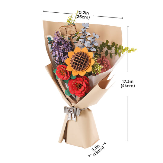 DIY Wooden Flower Bouquet 3D Wooden Puzzle Rokr