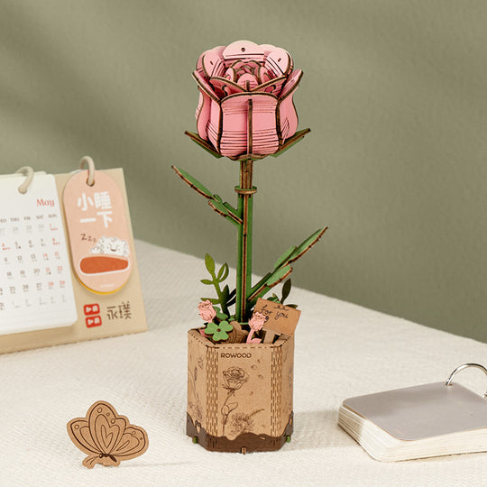 DIY Wooden Flower Bouquet 3D Wooden Puzzle Rokr